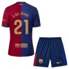 Levné FC Barcelona F. De Jong 21 Dětské Domácí Fotbalové dresy 2024-25 Krátký Rukáv